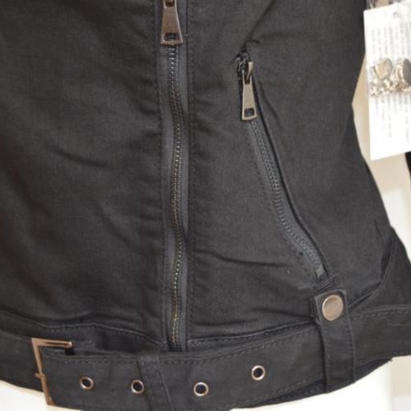 Denim  Black New Stretch Bead Detail Moto - Picture 7 of 7